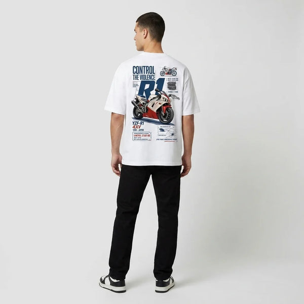 T-shirt Control the Violence Yamaha R1 Tourismo Clothing, vue complémentaire.