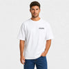 T-shirt Back To The Future blanc vu de face en plan rapproché avec logo Tourismo
