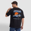 T-shirt Back to the future noir, DeLorean DMC-12 argentée vue de dos