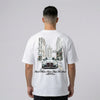 T-shirt BMW M3 G80 blanc vue de dos avec illustration détaillée imprimée