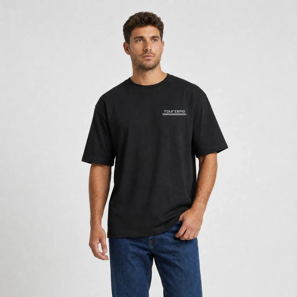 T-shirt Chevrolet Chevelle Ss 454 Big Block Authority noir vu de face en plan rapproché avec logo Tourismo