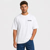 T-shirt Datsun 240Z blanc vu de face en plan rapproché avec logo Tourismo