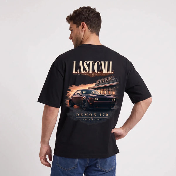 T-shirt Dodge Demon 170 Last Call noir porté de dos