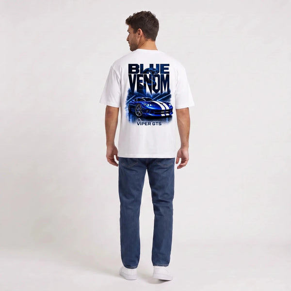 T-shirt Dodge Viper GTS Blue Venom blanc vu de dos
