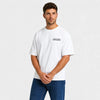T-shirt F1 Charles Leclerc Signature blanc vu de face en plan rapproché avec logo Tourismo