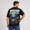 T-shirt F1 Daniel Ricciardo Signature noir avec pilote et monoplace vus de dos
