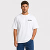 T-shirt F1 Fernando Alonso Signature blanc vu de face en plan rapproché avec logo Tourismo