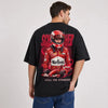 T-shirt F1 Michael Schumacher Signature noir avec pilote et monoplace rouges vus de dos