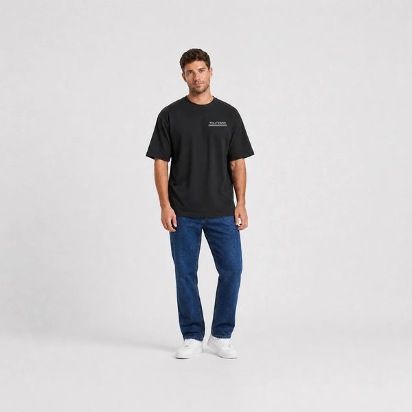 T-shirt Ford Bronco Raptor Off Road noir vu de face en plan large avec logo Tourismo