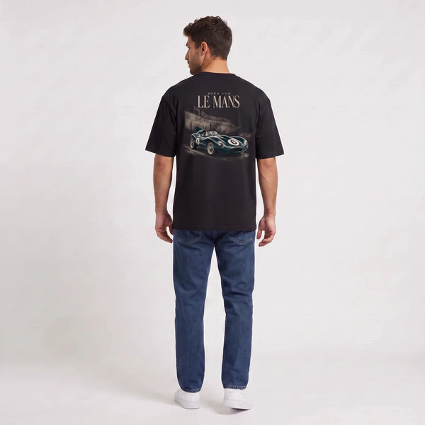 Jaguar D-Type Le Mans N°6: Born for Le Mans T-shirt, black, back view