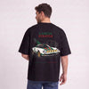 T-shirt Lancia Stratos Virage victorieux noir, voiture de rallye vue de dos